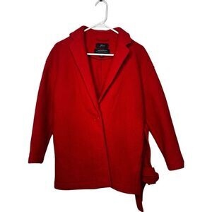 J. Crew Red Italian Boiled Wool Peacoat Size XS Petite Cherry Classic Holidays